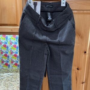 Hilary Radley Gray Micro-Check Dress Trousers